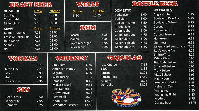 Ben's Bar Cocktail menu