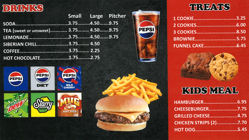 Snack Bar Menu 3