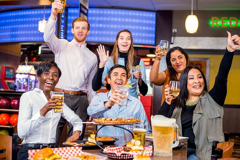 pizza and beer and bowling