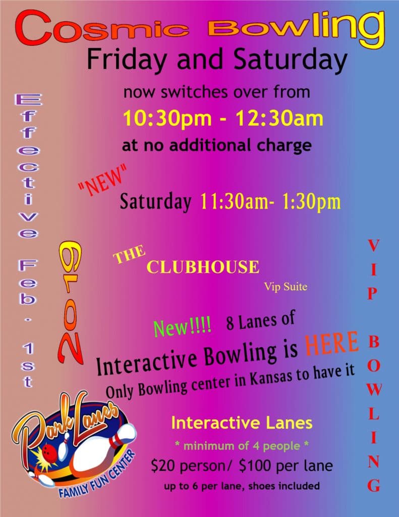 Cosmic Bowling flyer