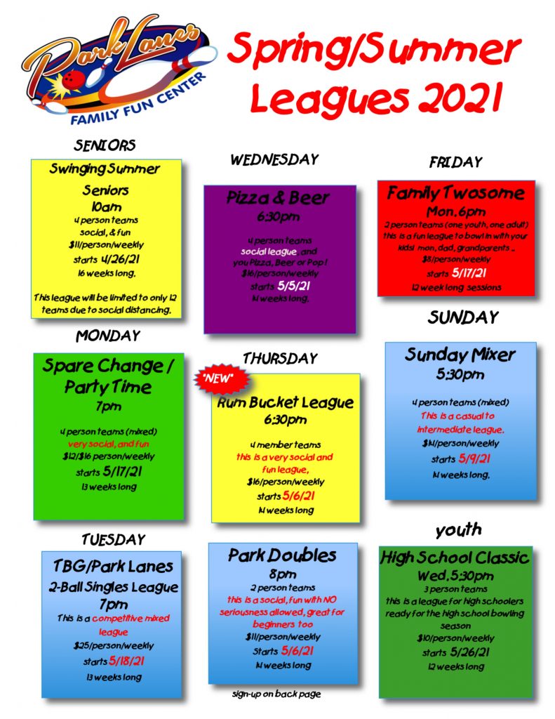 League Schedule - Park Lanes